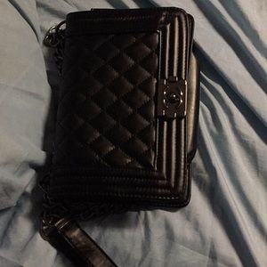 Black clutch bag black large